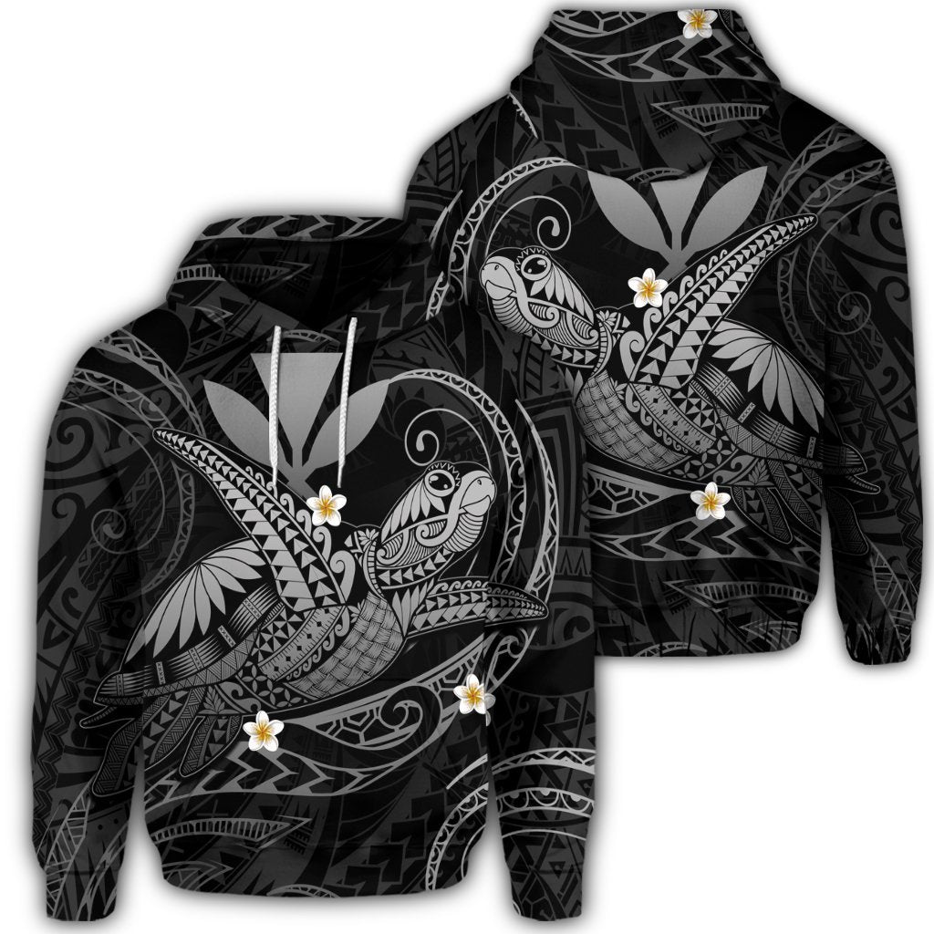 Hawaiian Turtle Polyensian Hoodie Nane Style Gray