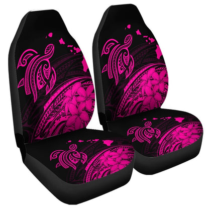 Hawaii Turtle Polynesian Map Plumeria Car Seat Covers Pink AH