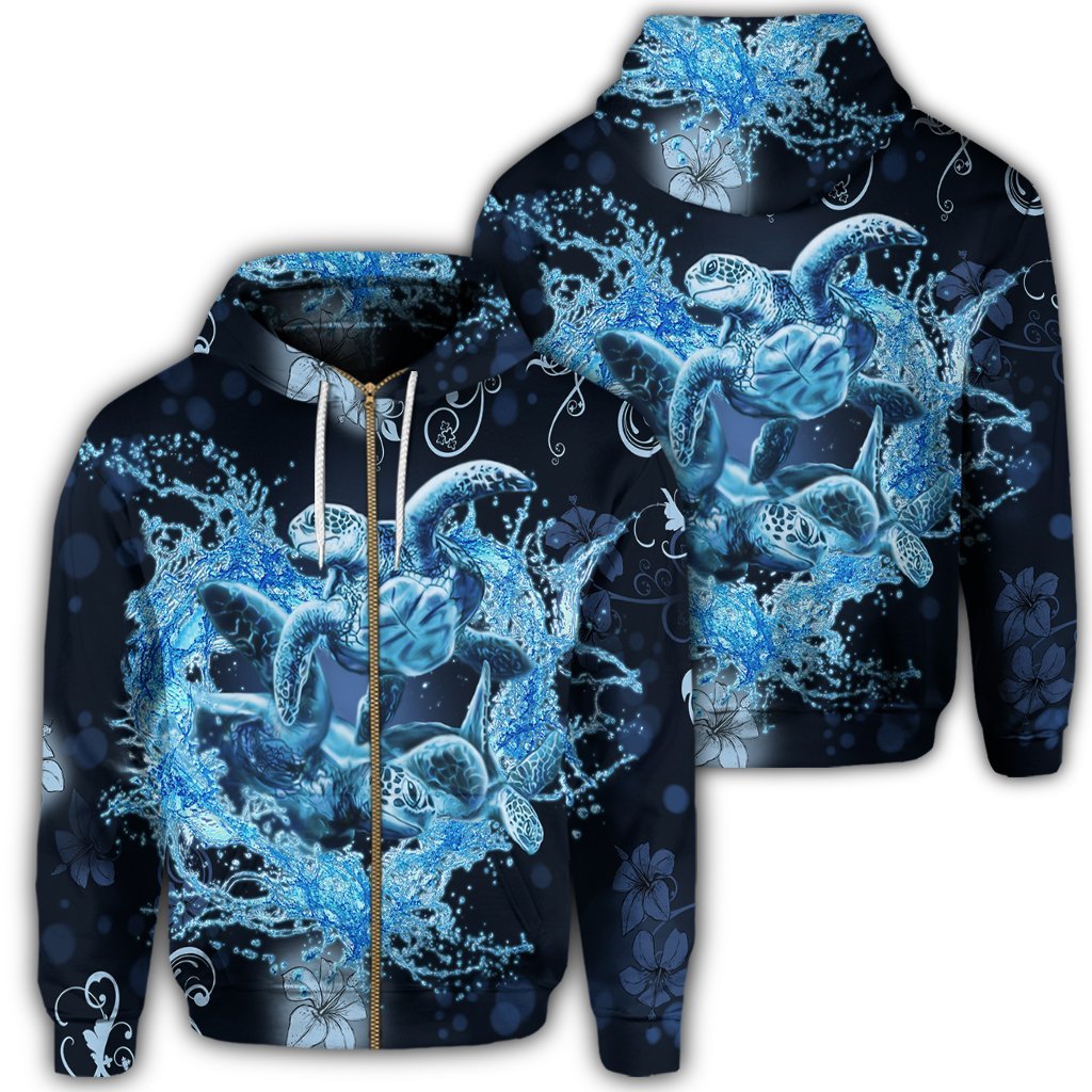 Hawaii Turtle Sea Ohana Zip Hoodie