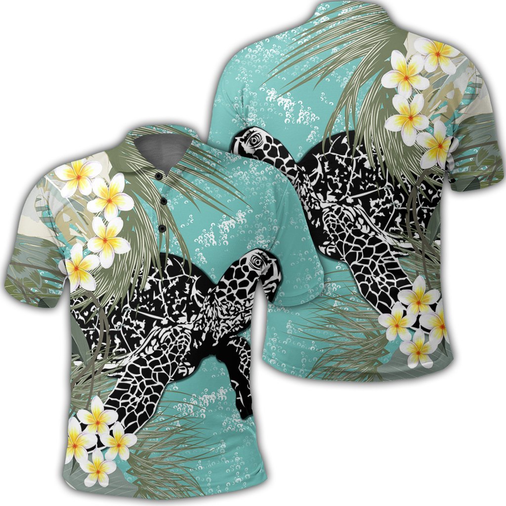 Hawaii Turtle Sea Plumeria Polo Shirt - AH
