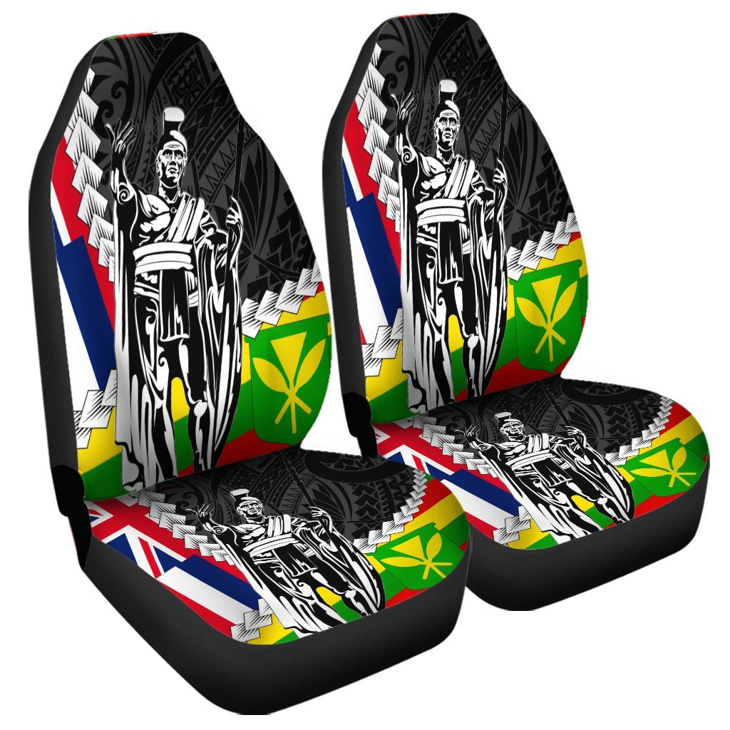 Hawaii Two Flag Kanaka Maoli King Polynesian Car Seat Covers AH