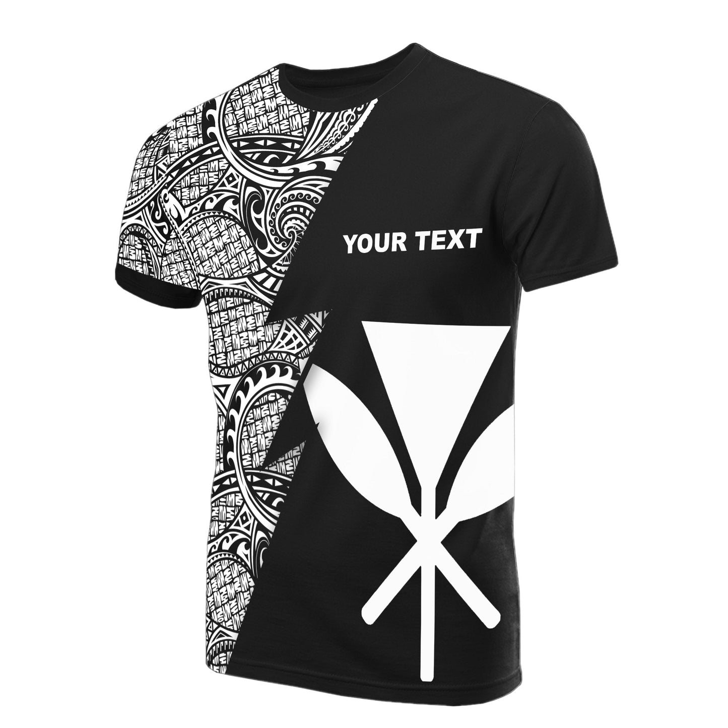 Hawaii Custom Personalised T - Shirt - Polynesian Pattern White Style