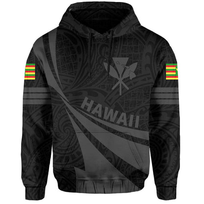Kanaka Polynesian Hoodie Gray Doma Style