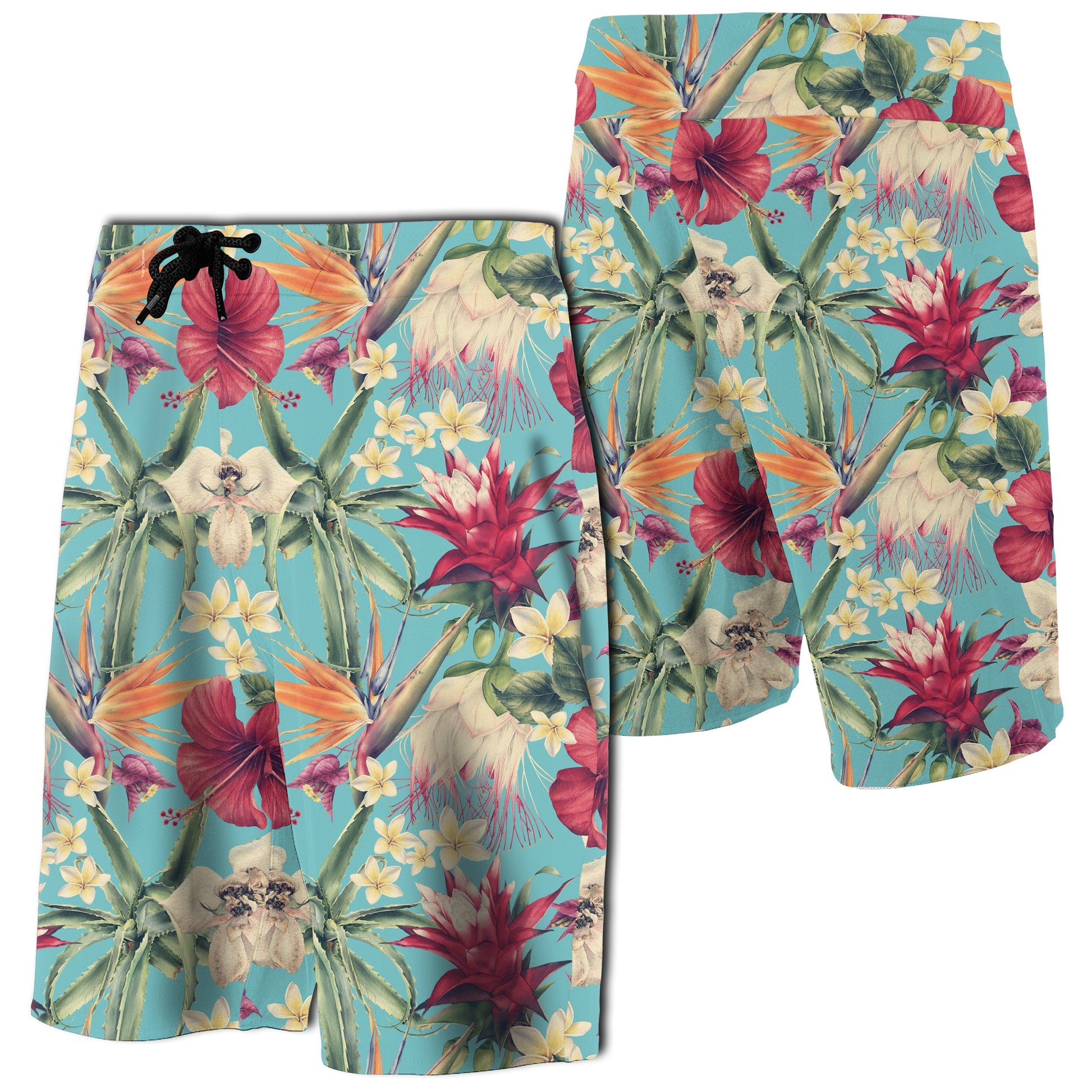 Hawaii Seamless Floral Pattern With Tropical Hibiscus Board Shorts