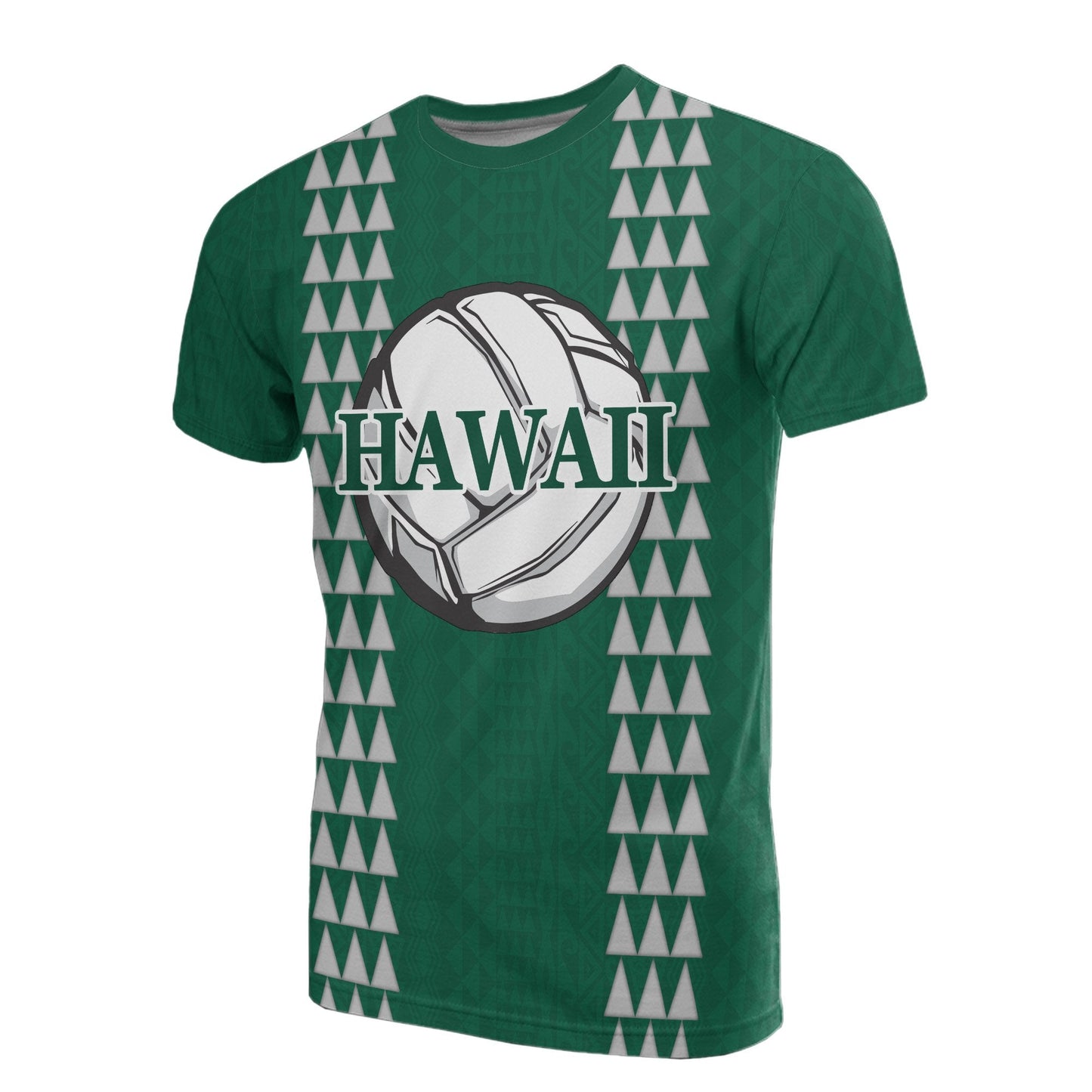 Hawaii Polynesian T - Shirt - Volleyball Hawaiian Pattern Green
