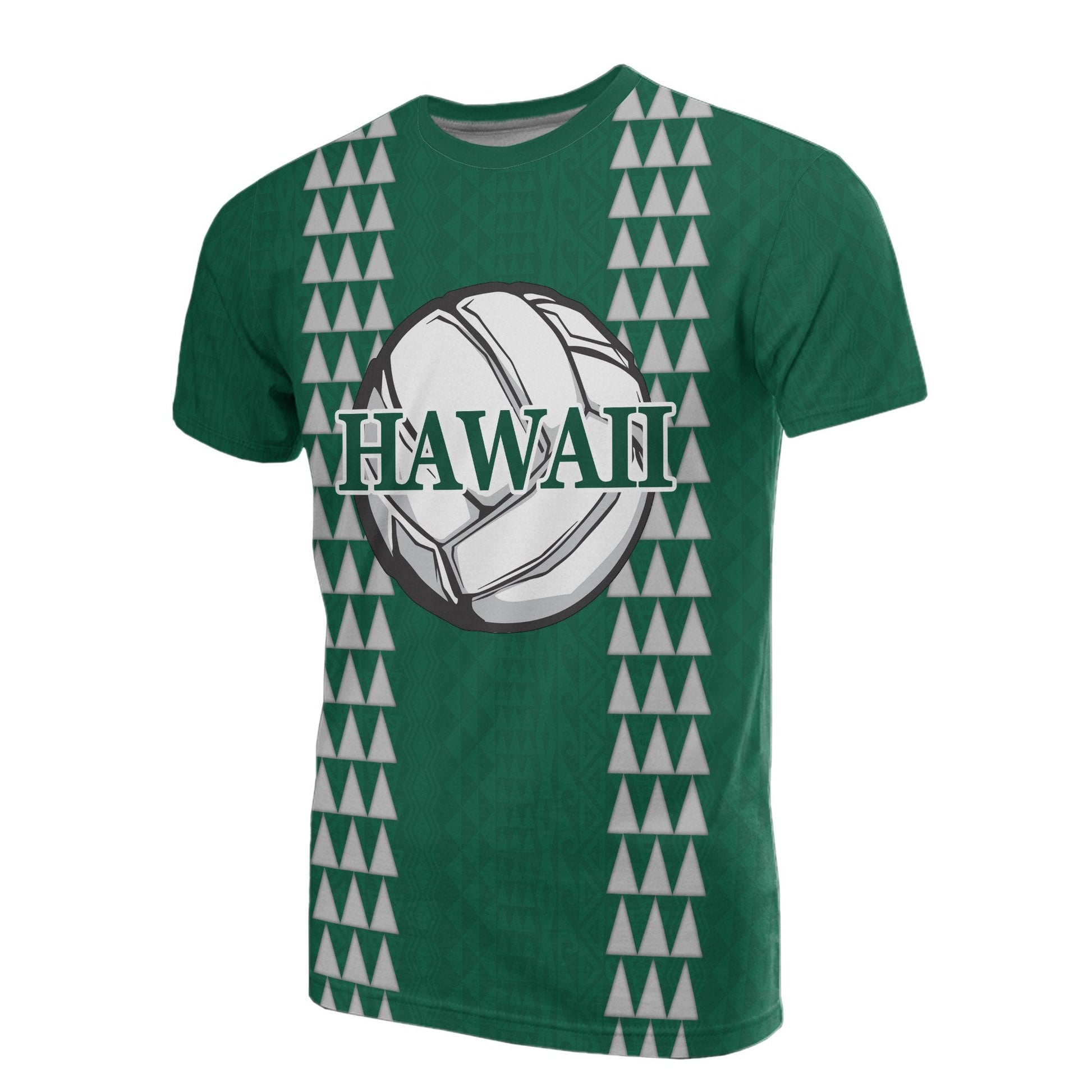 Hawaii Polynesian T - Shirt - Volleyball Hawaiian Pattern Green
