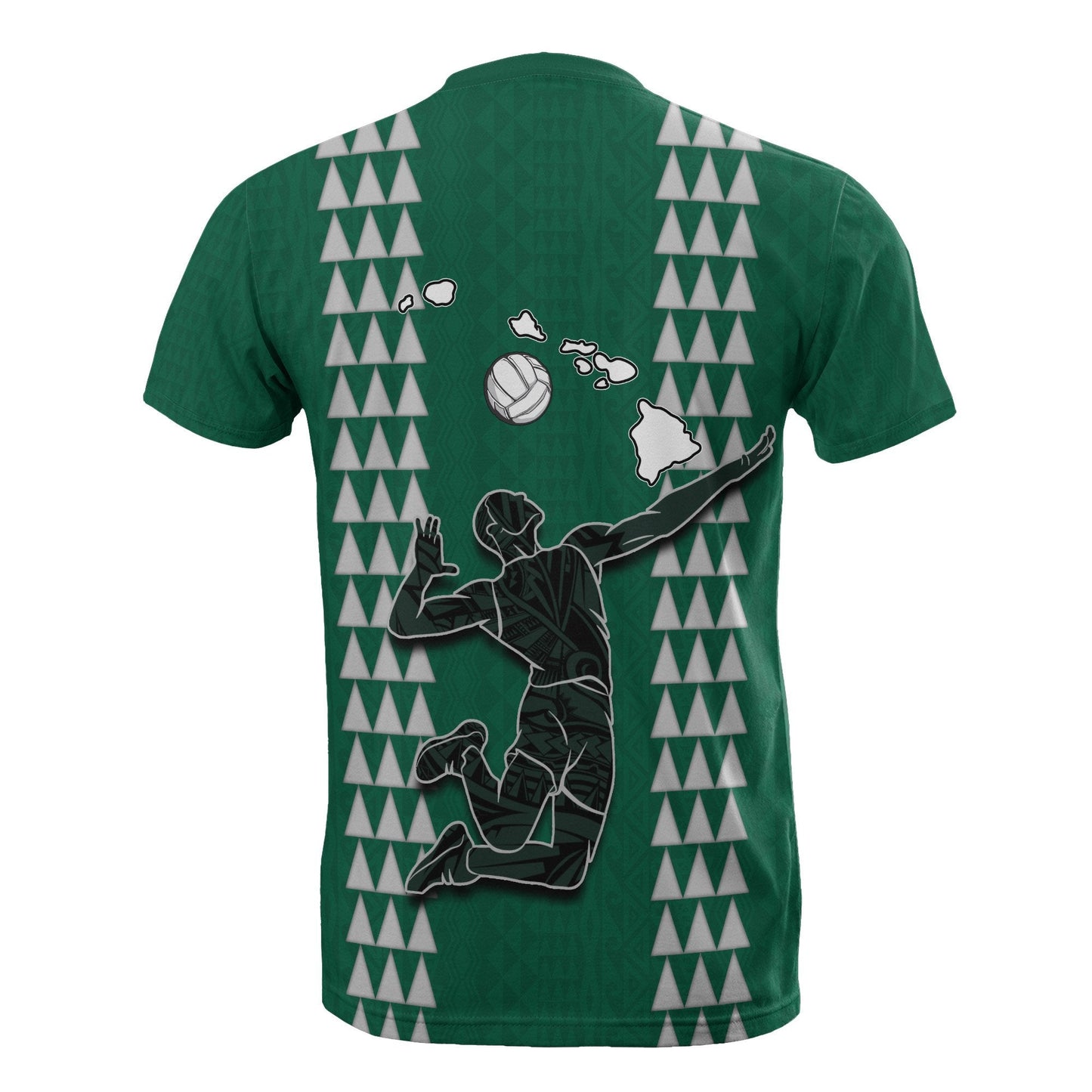Hawaii Polynesian T - Shirt - Volleyball Hawaiian Pattern Green
