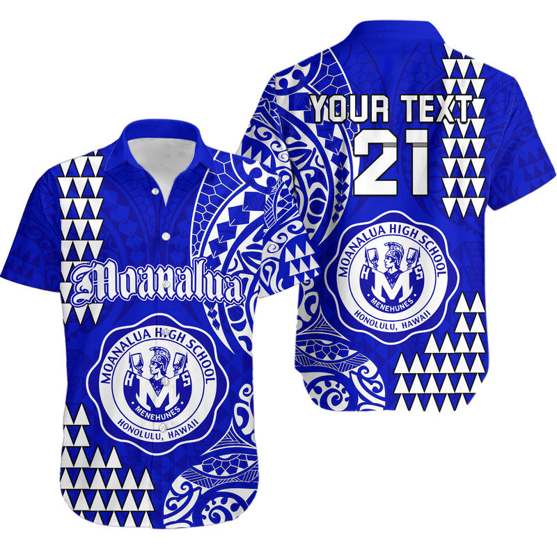 Custom Personalised Hawaii Moanalua High School Hawaiian Shirt Tribal Kakau