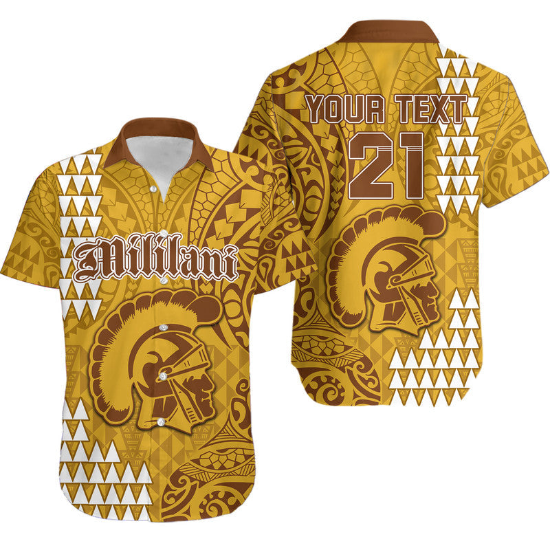 Custom Personalised Hawaii Mililani High School Hawaiian Shirt Tribal Kakau