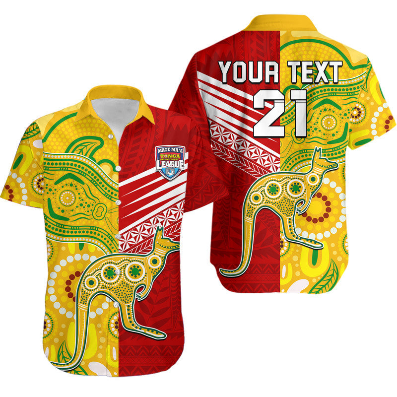 Custom Personalised Australia Kangaroos and Mate Maa Tonga Hawaiian Shirt