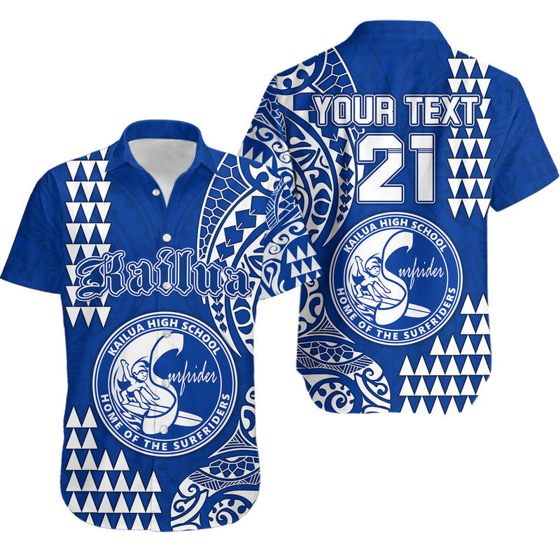 Custom Personalised Hawaii Kailua High School Hawaiian Shirt Tribal Kakau