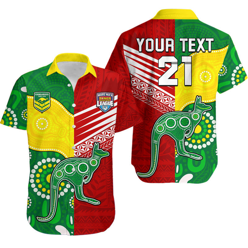 Custom Personalised Australia Kangaroos and Mate Maa Tonga Hawaiian Shirt No2
