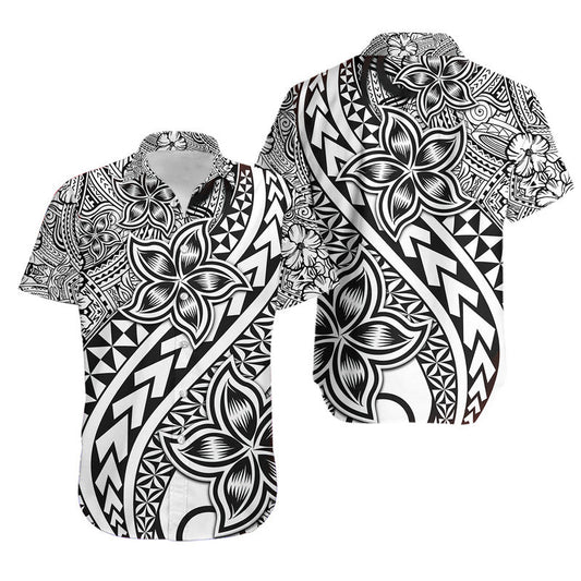 Traditional Polynesian Tribal Tattoo Retro Hawaiian Shirt Black