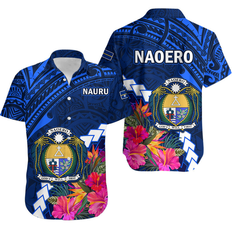 Nauru Coat of Arms Hawaiian Shirt Polynesian Tropical