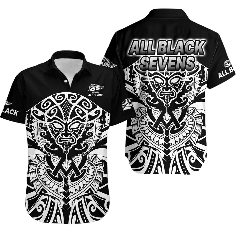 Aotearoa Silver Fern Rugby Sevens Hawaiian Shirt Maori Tribal All Black