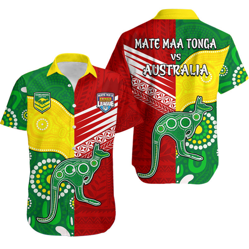 Australia Kangaroos and Mate Maa Tonga Hawaiian Shirt No2