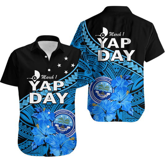 Yap State Day Hawaiian Shirt Yap Flag and FSM Seal