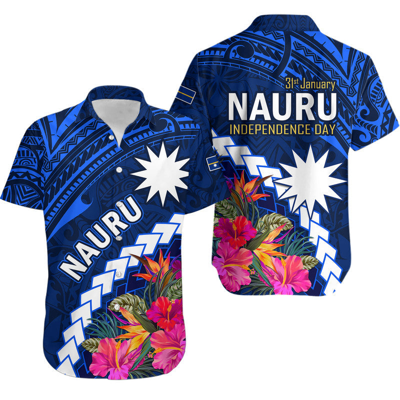 Nauru Independence Day Hawaiian Shirt Polynesian Tropical