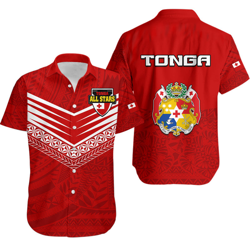 Polynesian Tonga Rugby Tongan Kupesi Ngatu Design Hawaiian Shirt