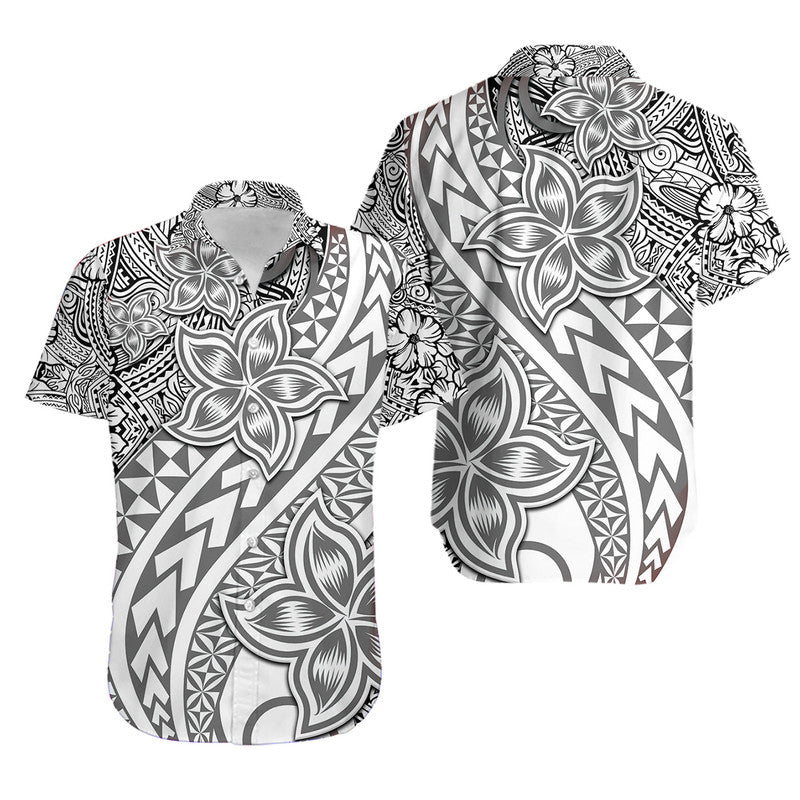 Traditional Polynesian Tribal Tattoo Retro Hawaiian Shirt Grey