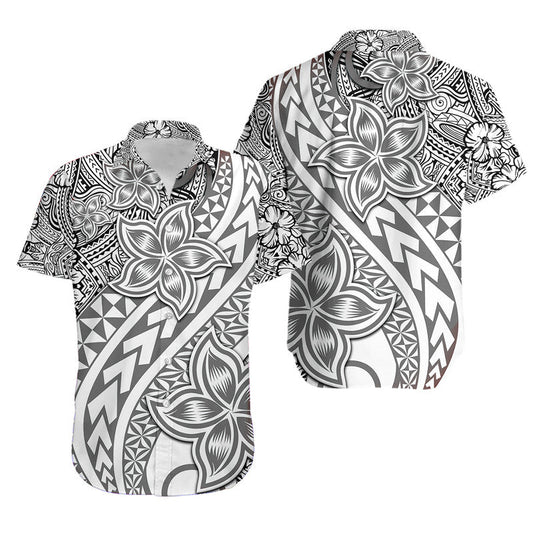 Traditional Polynesian Tribal Tattoo Retro Hawaiian Shirt Grey
