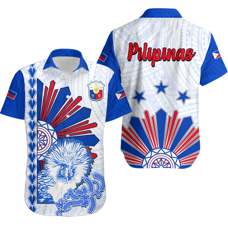 Philippines Barong Hawaiian Shirt Sun of Philippinas With Eagles