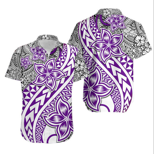 Traditional Polynesian Tribal Tattoo Retro Hawaiian Shirt Purple