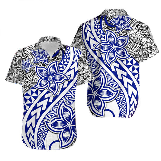 Traditional Polynesian Tribal Tattoo Retro Hawaiian Shirt Blue