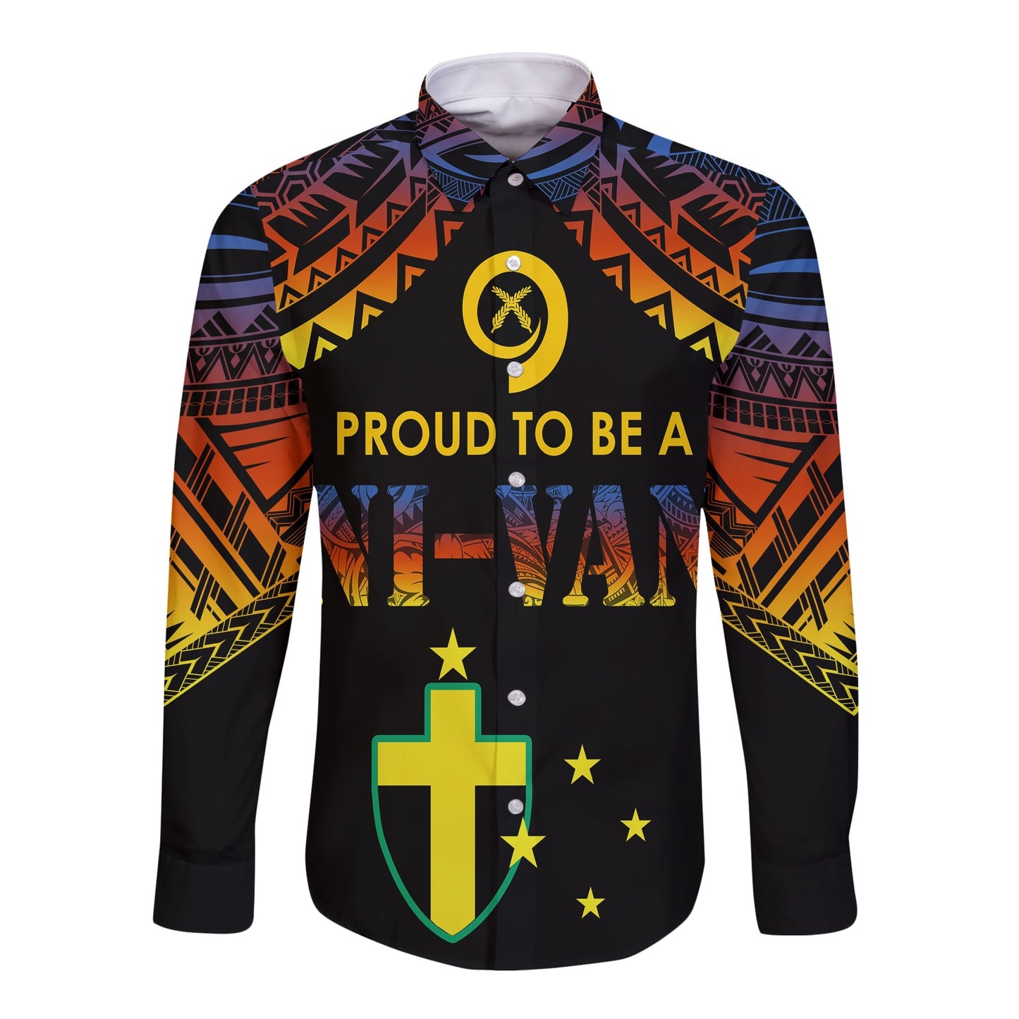Vanuatu Proud To Be A Ni Van Polynesian Pattern Long Sleeves Button Shirt Tafea Province