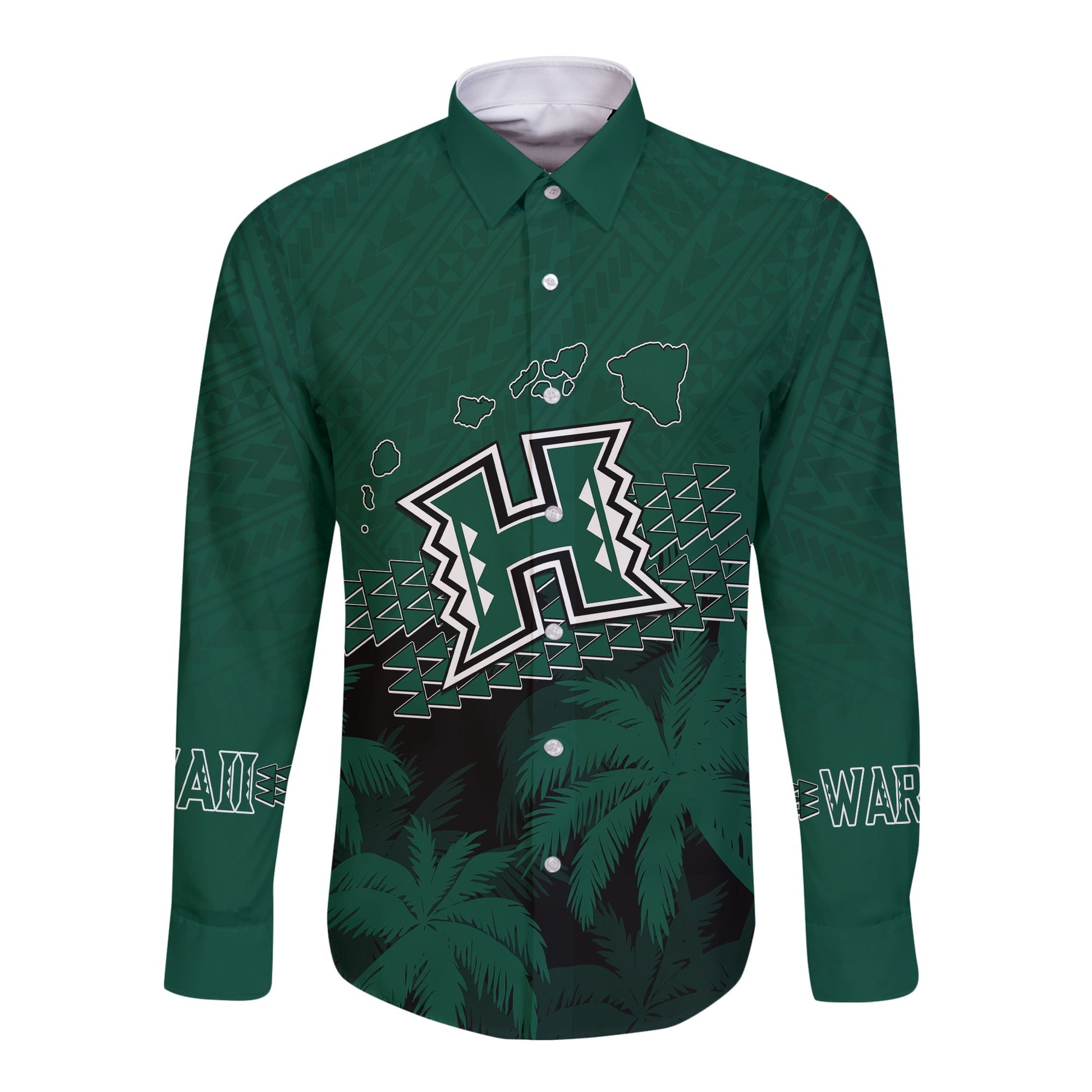 Hawaii Rainbow Warriors Long Sleeves Button Shirt Laau Pama