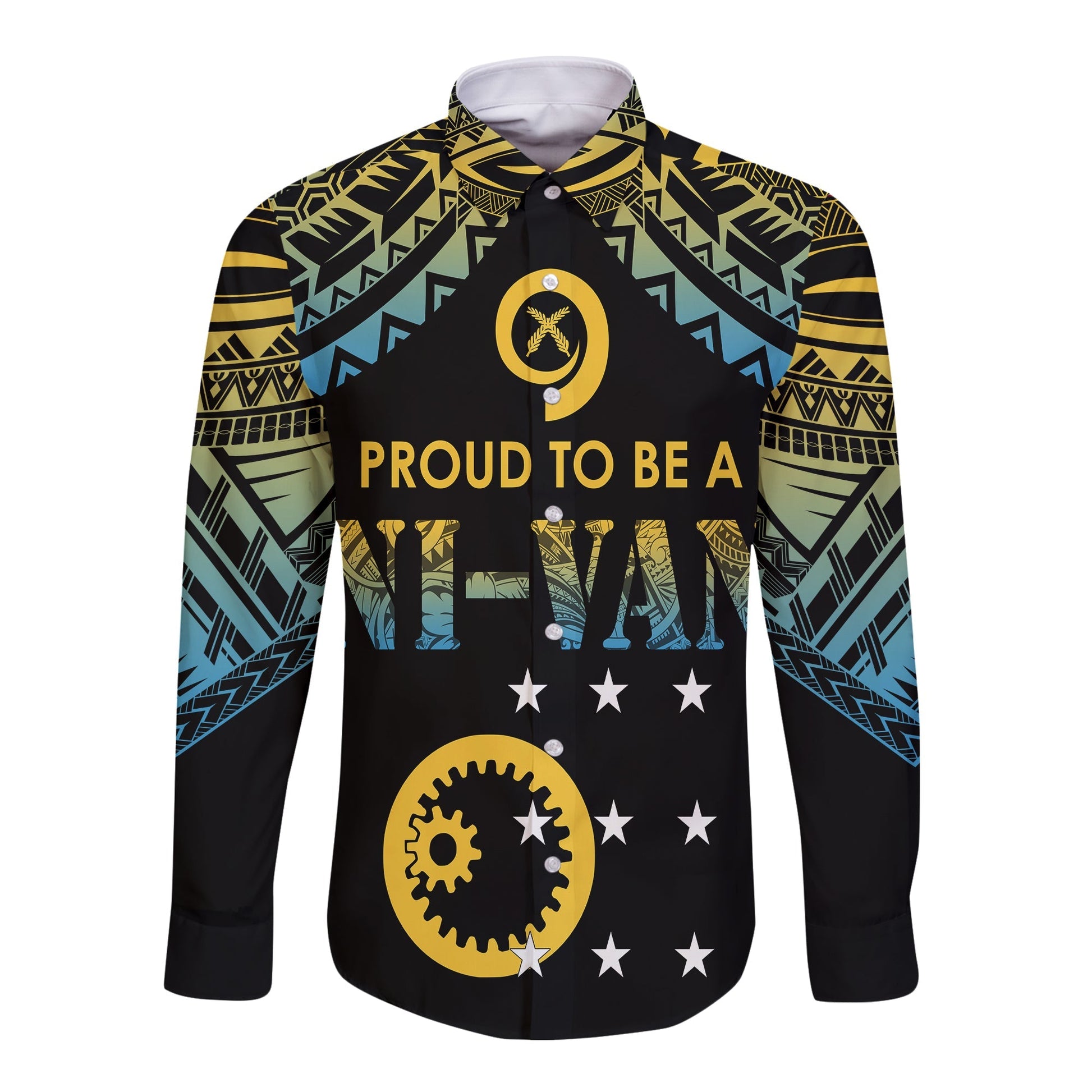 Vanuatu Proud To Be A Ni Van Polynesian Pattern Long Sleeves Button Shirt Sanma Province