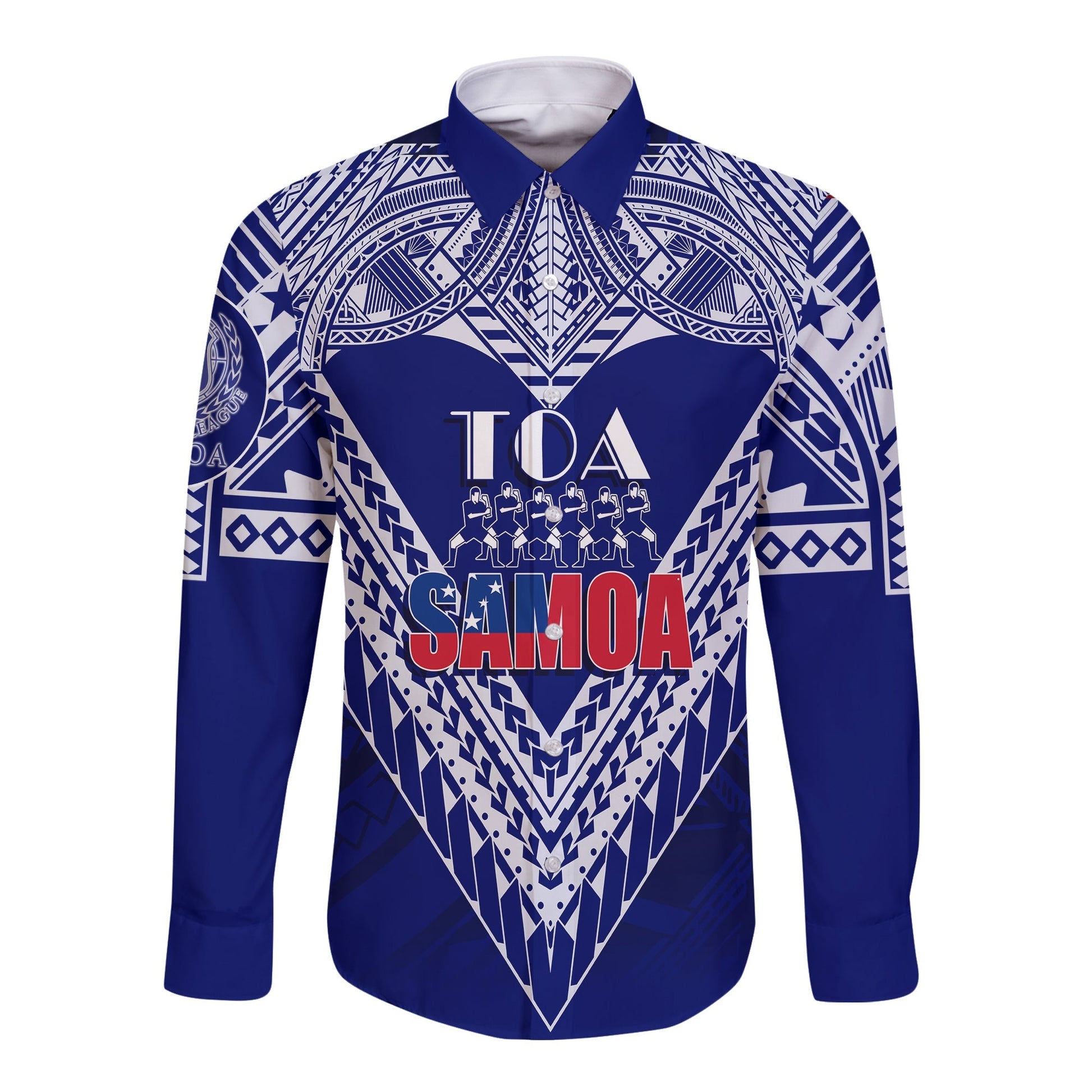 Toa Samoa RLS Warriors Siva Tau Long Sleeves Button Shirt