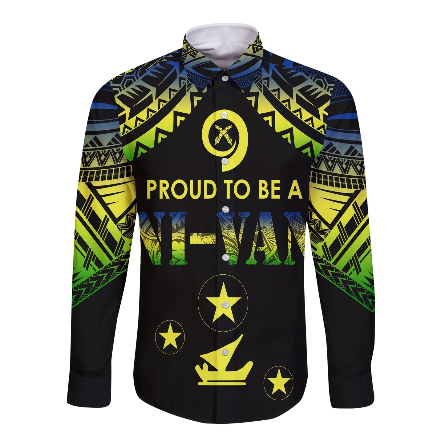 Vanuatu Proud To Be A Ni Van Polynesian Pattern Long Sleeves Button Shirt Malampa Province