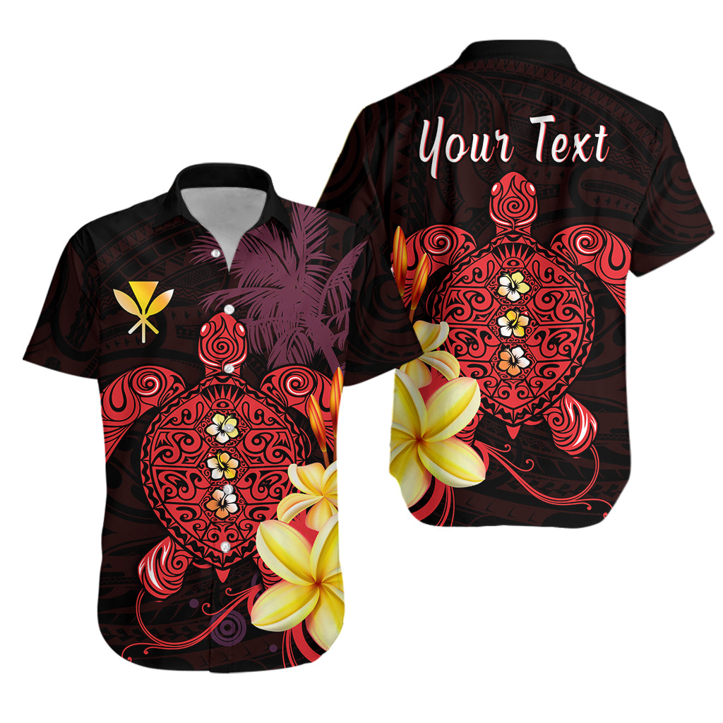Custom Personalised Hawaii Turtle Hawaiian Shirt Hawaiian Flowers Version Red Elegant