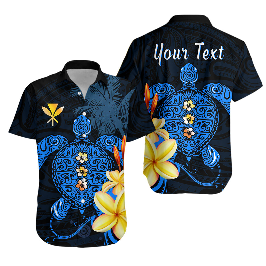 Custom Personalised Hawaii Turtle Hawaiian Shirt Hawaiian Flowers Version Blue Elegant