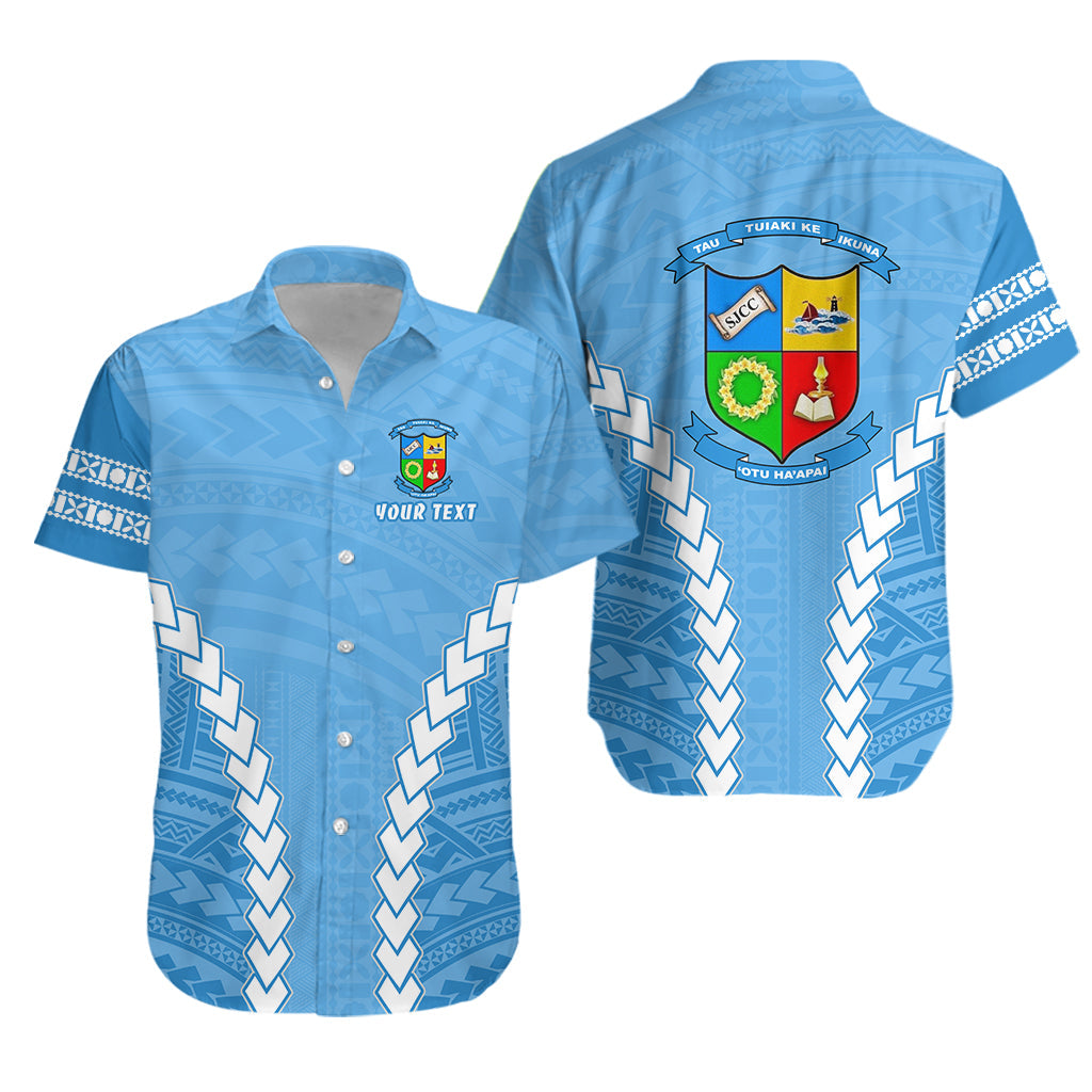 Custom Personalised 'OTU HA'APAI Blue Hawaiian Shirt Mix Polynesian