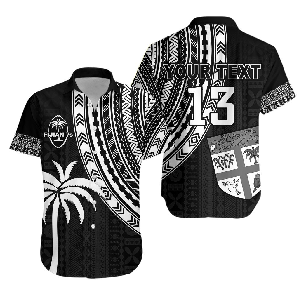 Custom Personalised Fiji Rugby Sevens Hawaiian Shirt Fijian 7s Tapa Polynesian - Custom Text and Number