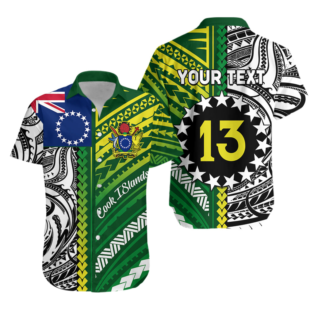 Custom Personalised Cook Islands Unique Hawaiian Shirt Polynesia Pattern - Custom Text and Number