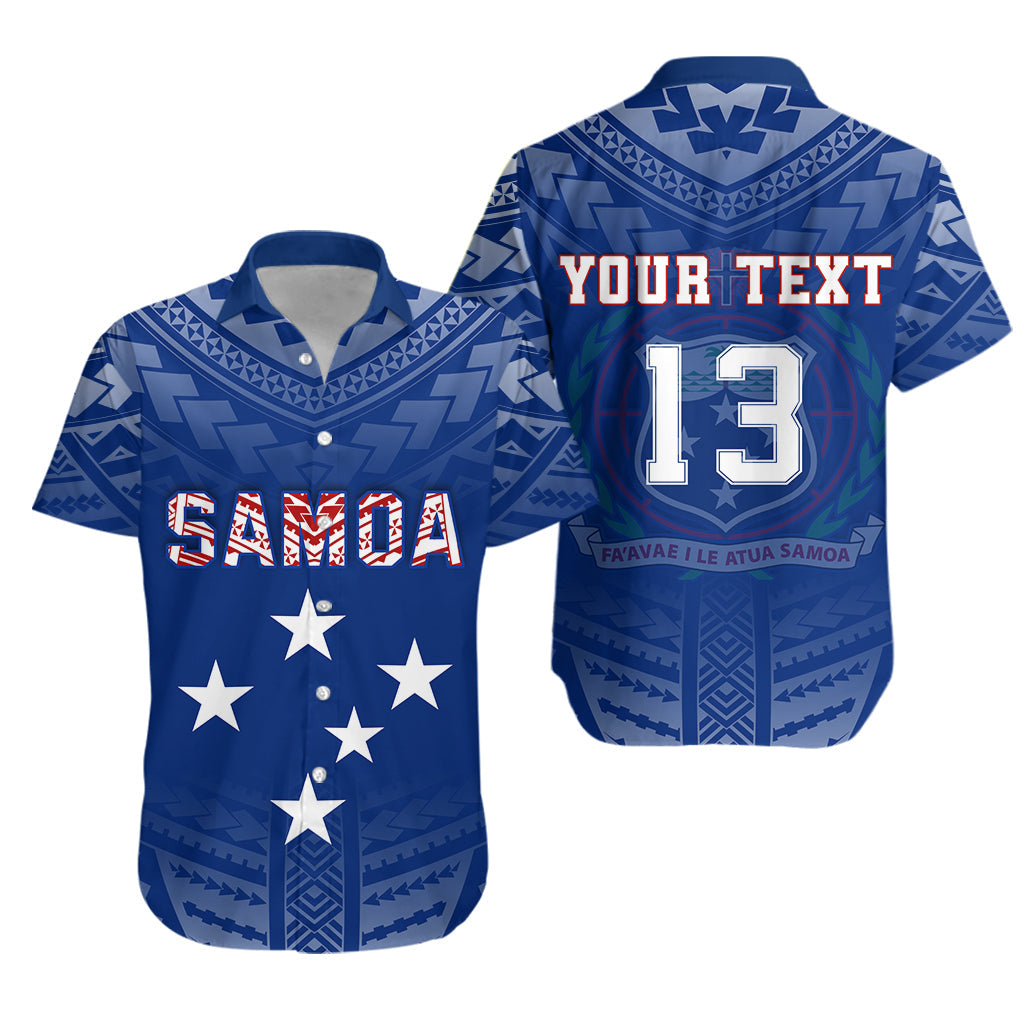 Custom Personalised Samoa Hawaiian Shirt Simple Polynesian - Custom Text and Number