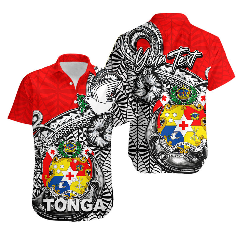 Custom Personalised Tonga Hook Tattoo Hawaiian Shirt White