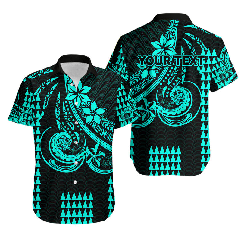 Custom Personalised Kakau Hawaiian Polynesian Hawaiian Shirt Turquoise Green