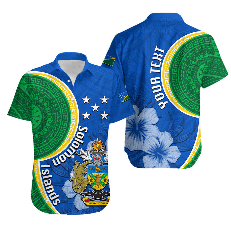 Custom Personalised Solomon Islands Polynesian Tattoo Hawaiian Shirt