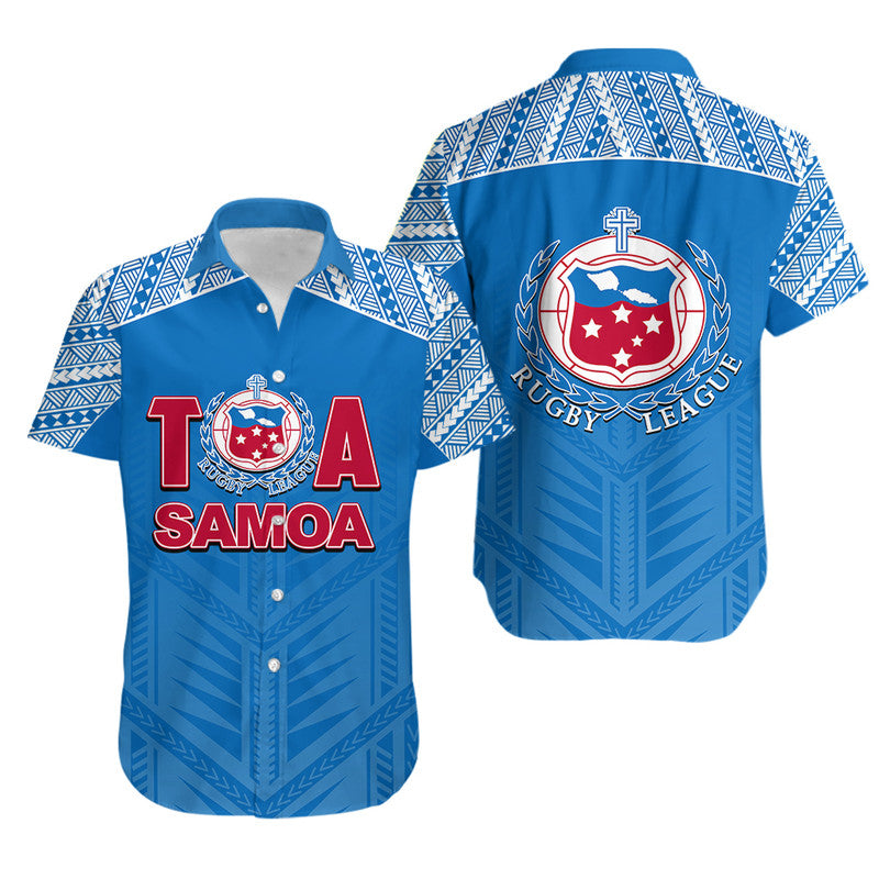 Toa Samoa Rugby Hawaiian Shirt Blue Sky Jersey 2022