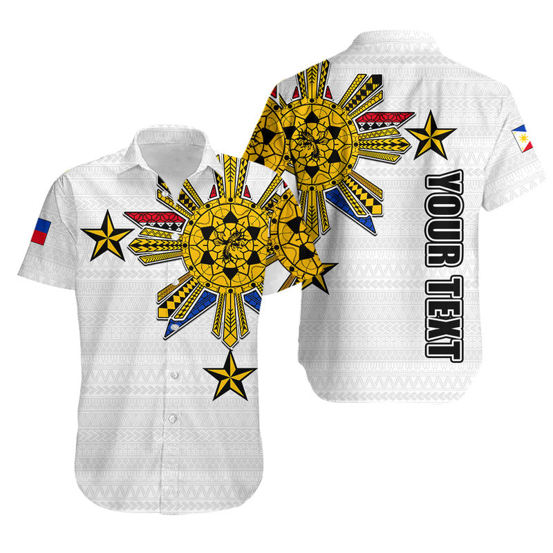 Custom Personalised Filipino Hawaiian Shirt Tribal White Style