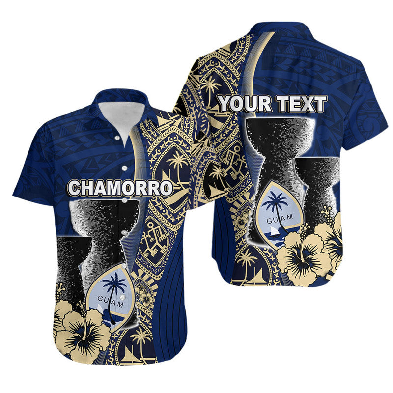 Custom Personalised Guam Chamorro Hawaiian Shirt Blue Style