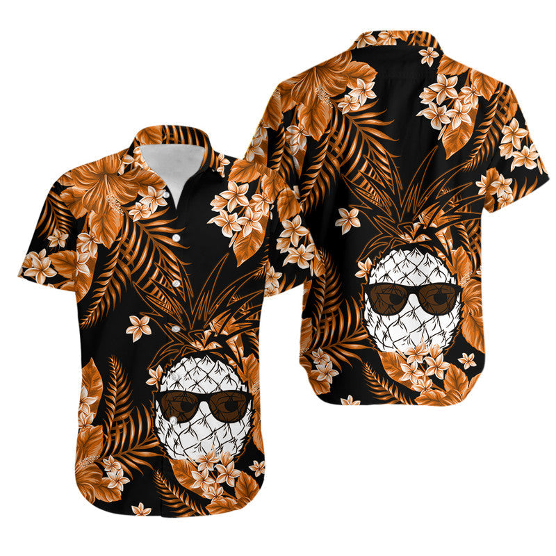 Hawaii Matching Clothes For Couples Hawaii Summer Colorful Pineapple Combo Dress And Shirt Orange