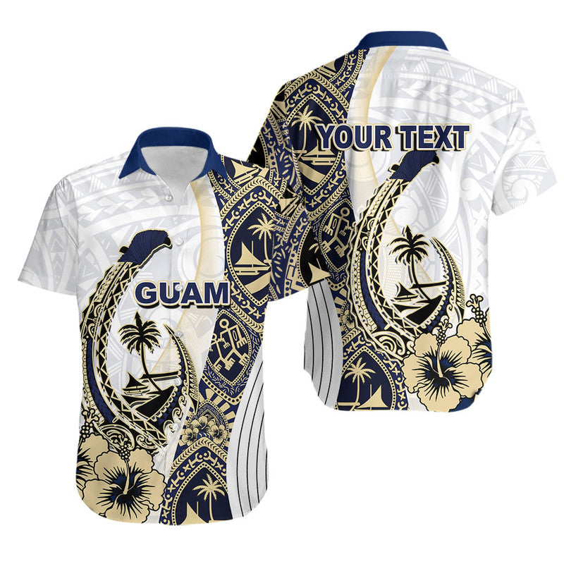 Custom Personalised Guam Fish Hook Hawaiian Shirt White Style