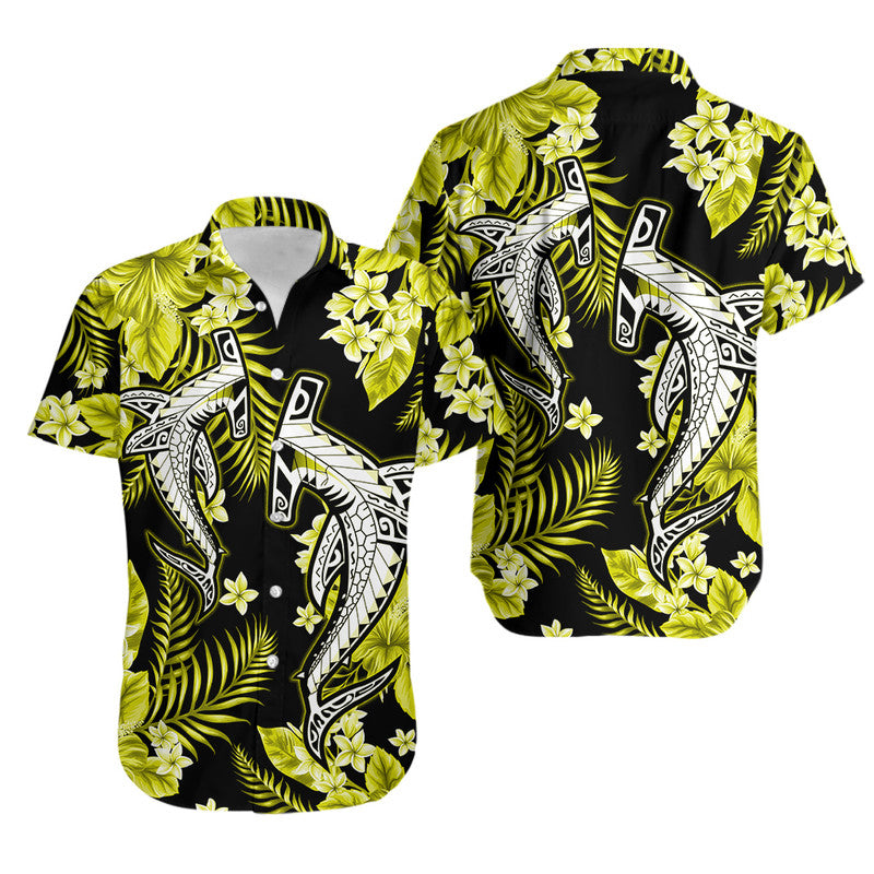 Hawaii Summer Colorful Shark Hawaiian Shirt Yellow