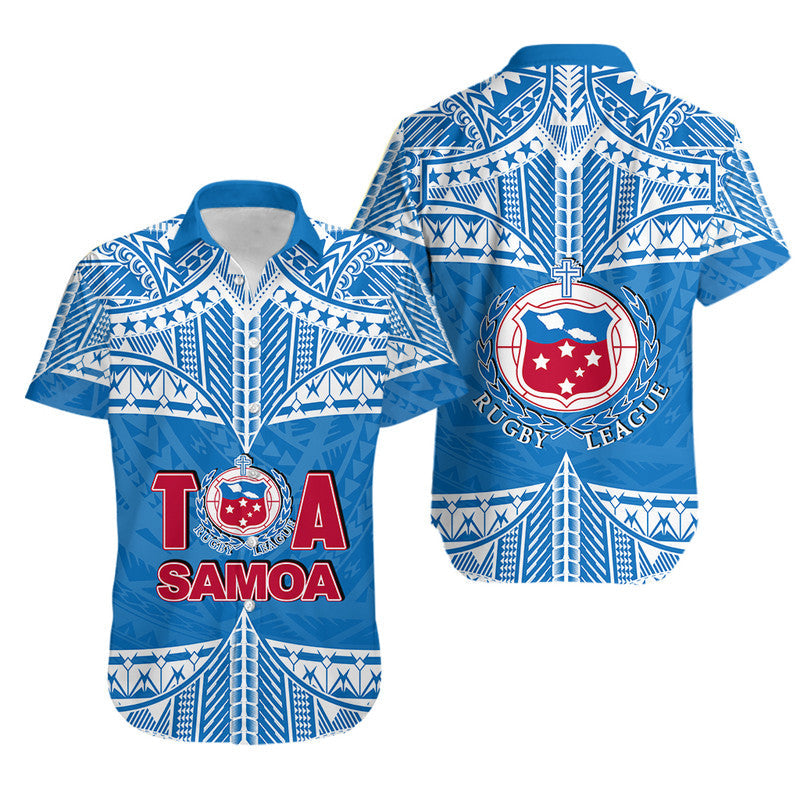 Toa Samoa Rugby Hawaiian Shirt Blue Sky
