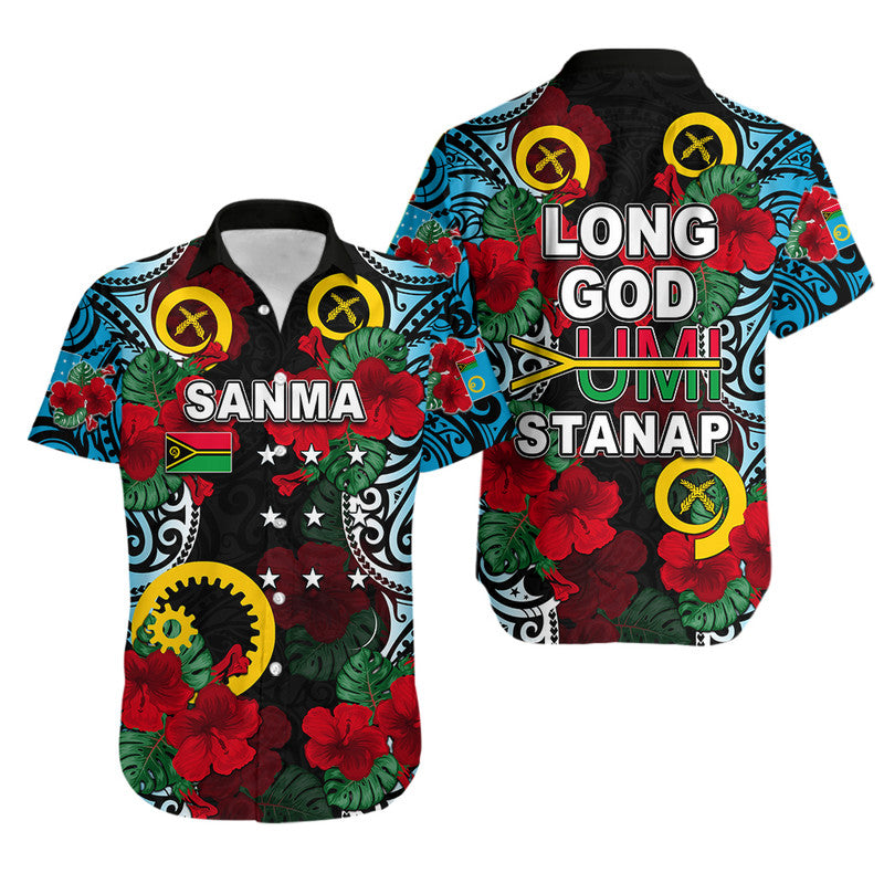 Vanuatu Sanma And Hibiscus Hawaiian Shirt